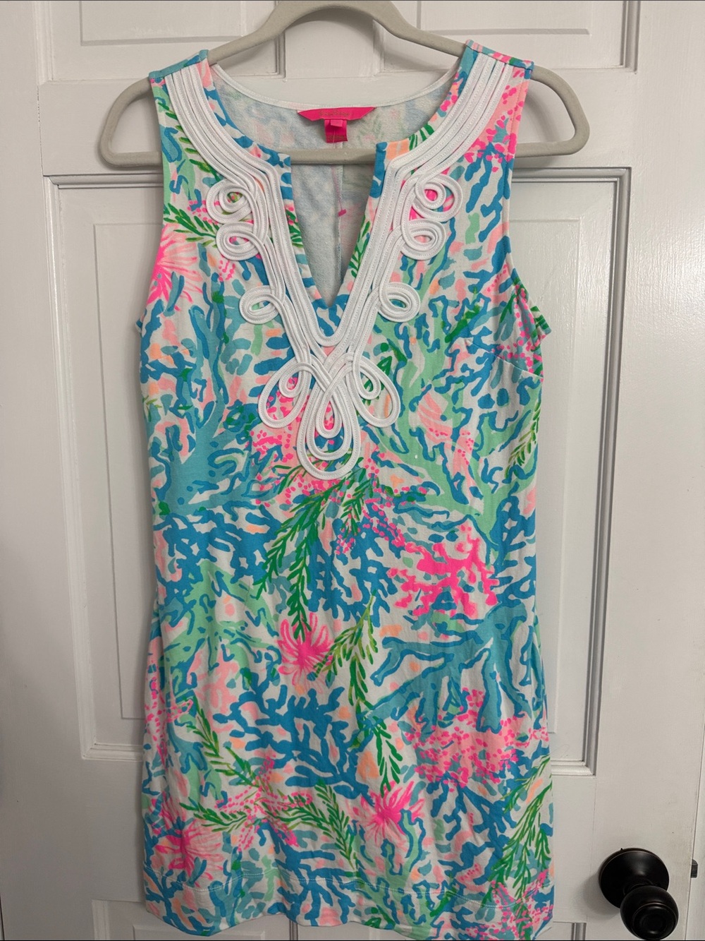 Lilly Pulitzer Sleeveless Coral Reef Print Shift Dress in Blue, Pink, Green
